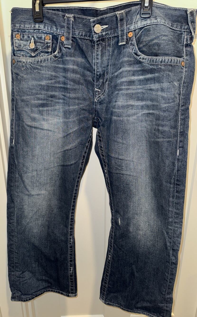 True Religion jeans Distress Denim Mens 38 Boot Cut - Grunge